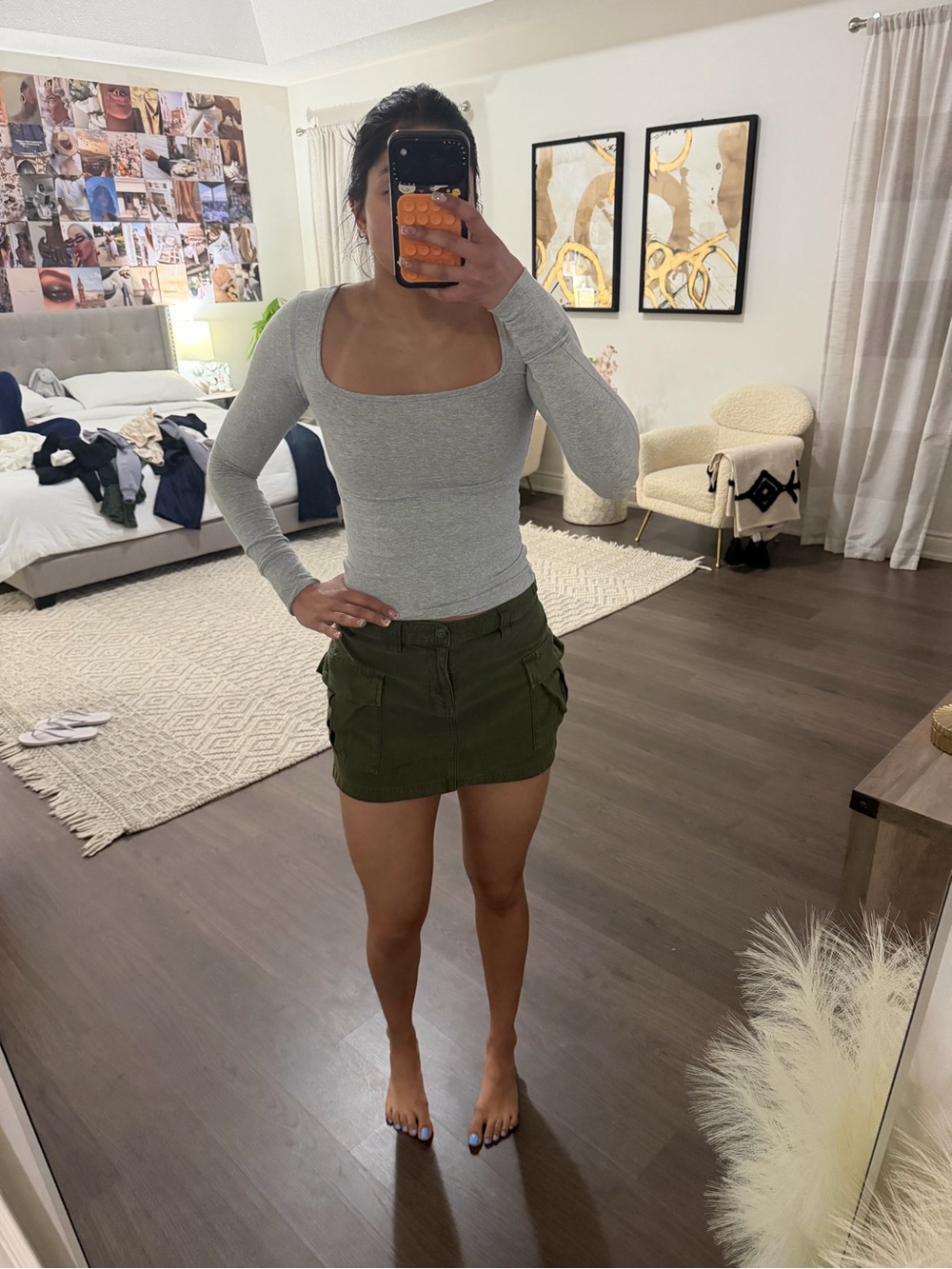 TNA Olive Green Mini Cargo Skirt - Picture 4 of 4